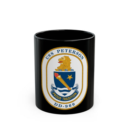 USS Peterson DD 969 (U.S. Navy) Black Coffee Mug-11oz-The Sticker Space