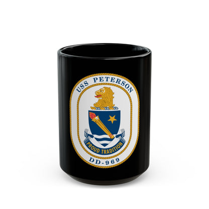 USS Peterson DD 969 (U.S. Navy) Black Coffee Mug-15oz-The Sticker Space