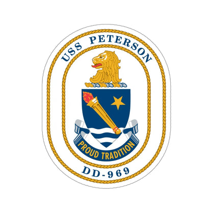 USS Peterson DD 969 (U.S. Navy) STICKER Vinyl Die-Cut Decal 6 Inch - The Sticker Space