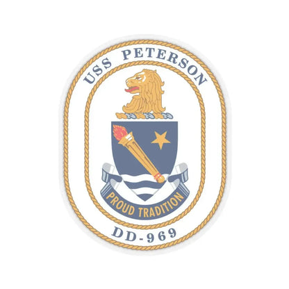 USS Peterson DD 969 (U.S. Navy) STICKER Vinyl Kiss-Cut Decal 6 Inch Transparent - The Sticker Space