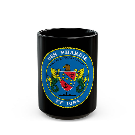 USS Pharris FF 1094 (U.S. Navy) Black Coffee Mug-15oz-The Sticker Space