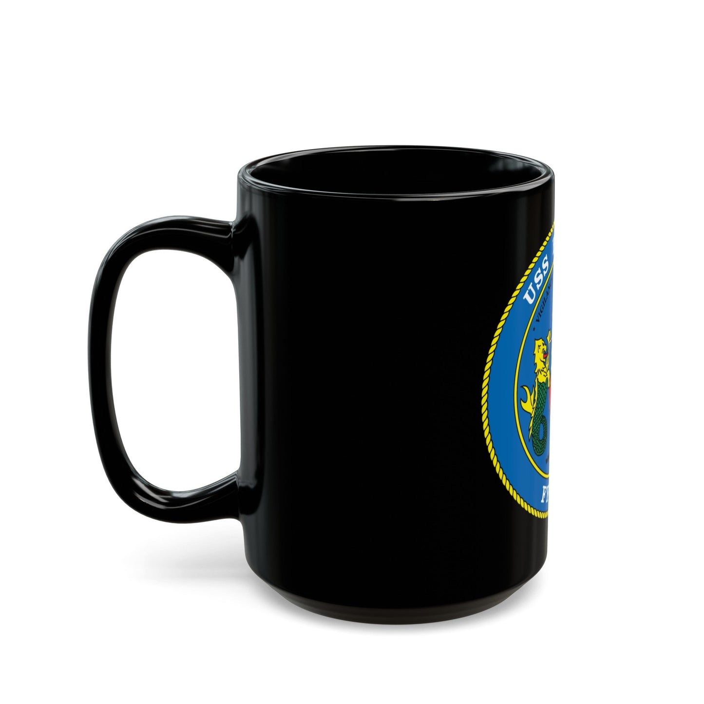 USS Pharris FF 1094 (U.S. Navy) Black Coffee Mug-The Sticker Space