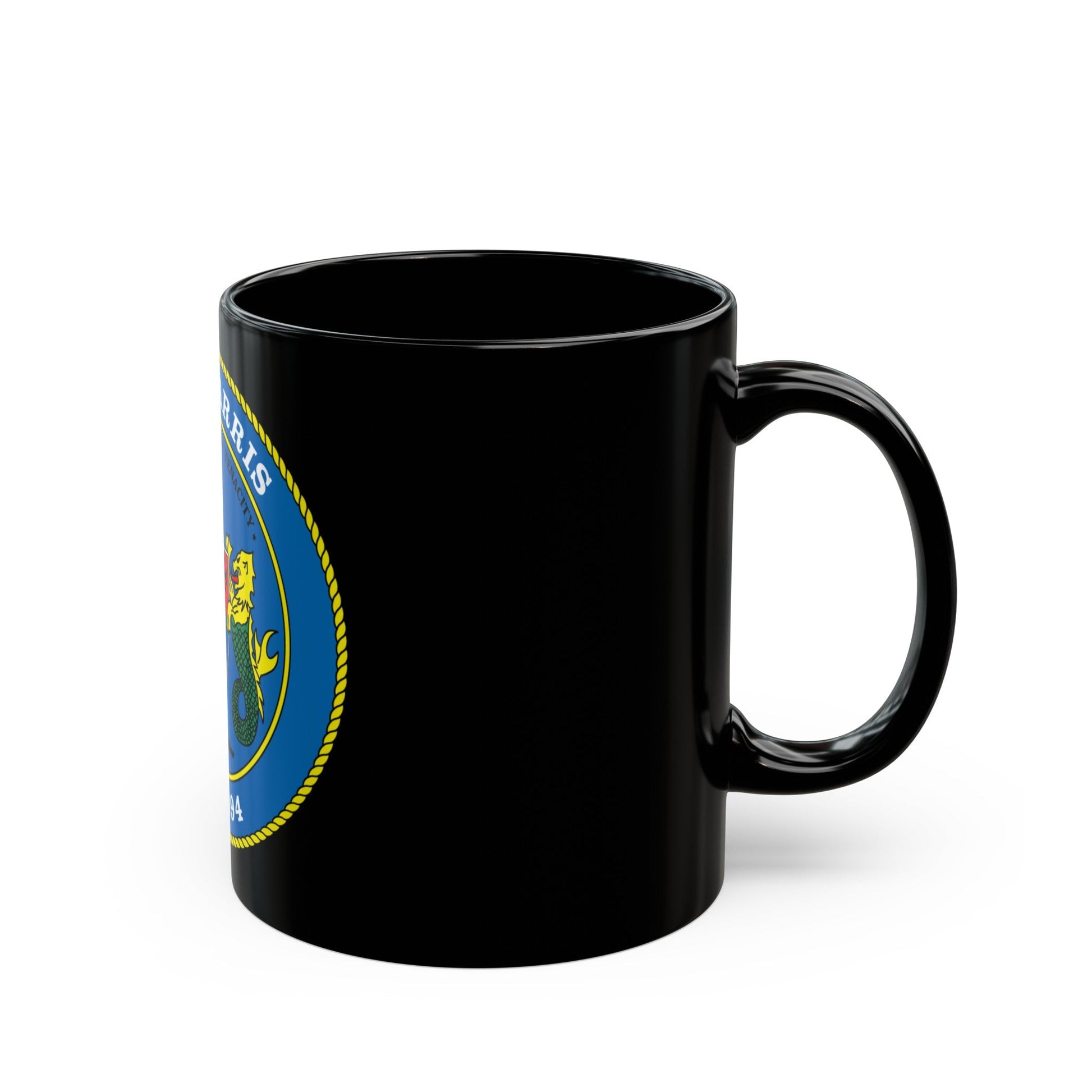 USS Pharris FF 1094 (U.S. Navy) Black Coffee Mug-The Sticker Space
