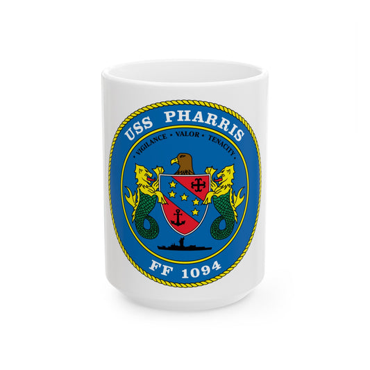 USS Pharris FF 1094 (U.S. Navy) White Coffee Mug-15oz-The Sticker Space