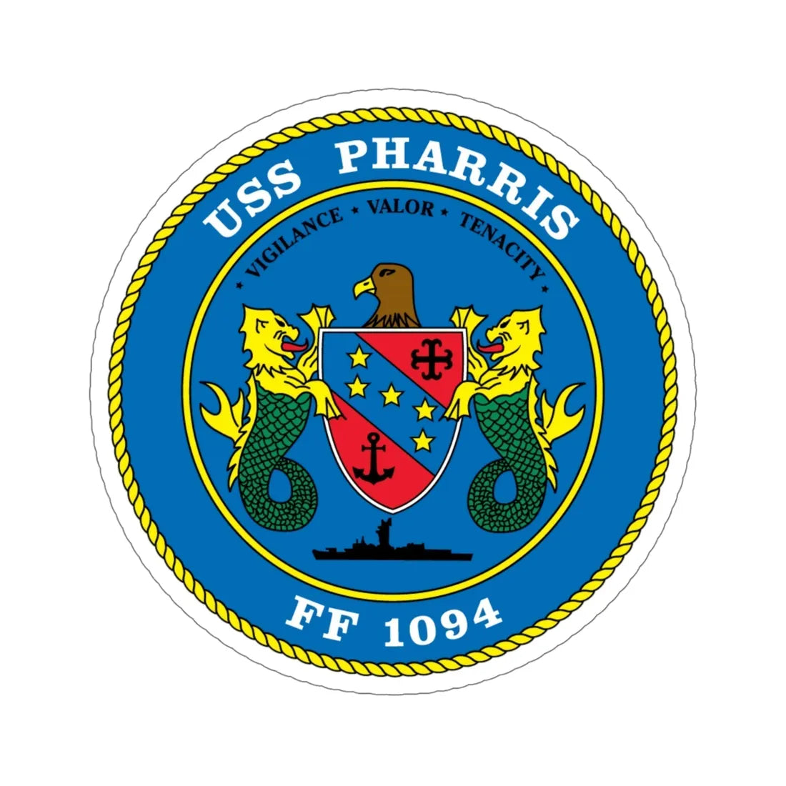 USS Pharris FF 1094 (U.S. Navy) STICKER Vinyl Die-Cut Decal 5 Inch - The Sticker Space