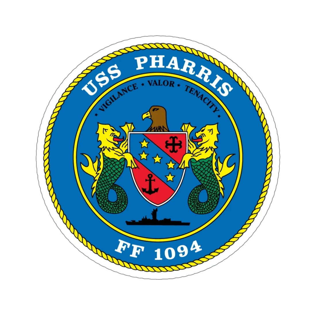 USS Pharris FF 1094 (U.S. Navy) STICKER Vinyl Die-Cut Decal 6 Inch - The Sticker Space