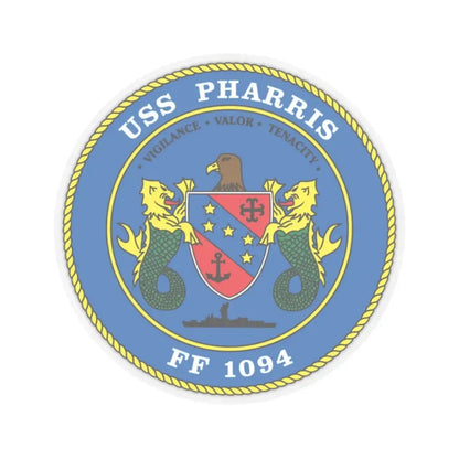 USS Pharris FF 1094 (U.S. Navy) STICKER Vinyl Kiss-Cut Decal 2 Inch Transparent - The Sticker Space