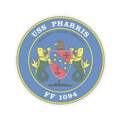 USS Pharris FF 1094 (U.S. Navy) STICKER Vinyl Kiss-Cut Decal 4 Inch Transparent - The Sticker Space