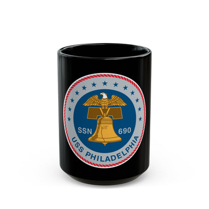 USS Philadelphia (U.S. Navy) Black Coffee Mug-15oz-The Sticker Space