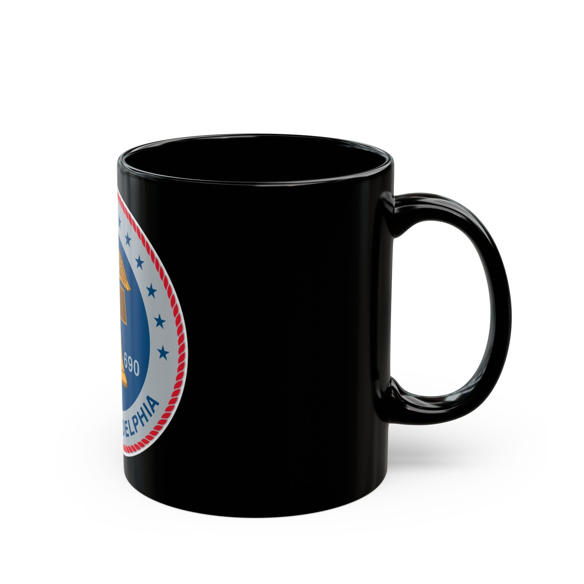 USS Philadelphia (U.S. Navy) Black Coffee Mug-The Sticker Space
