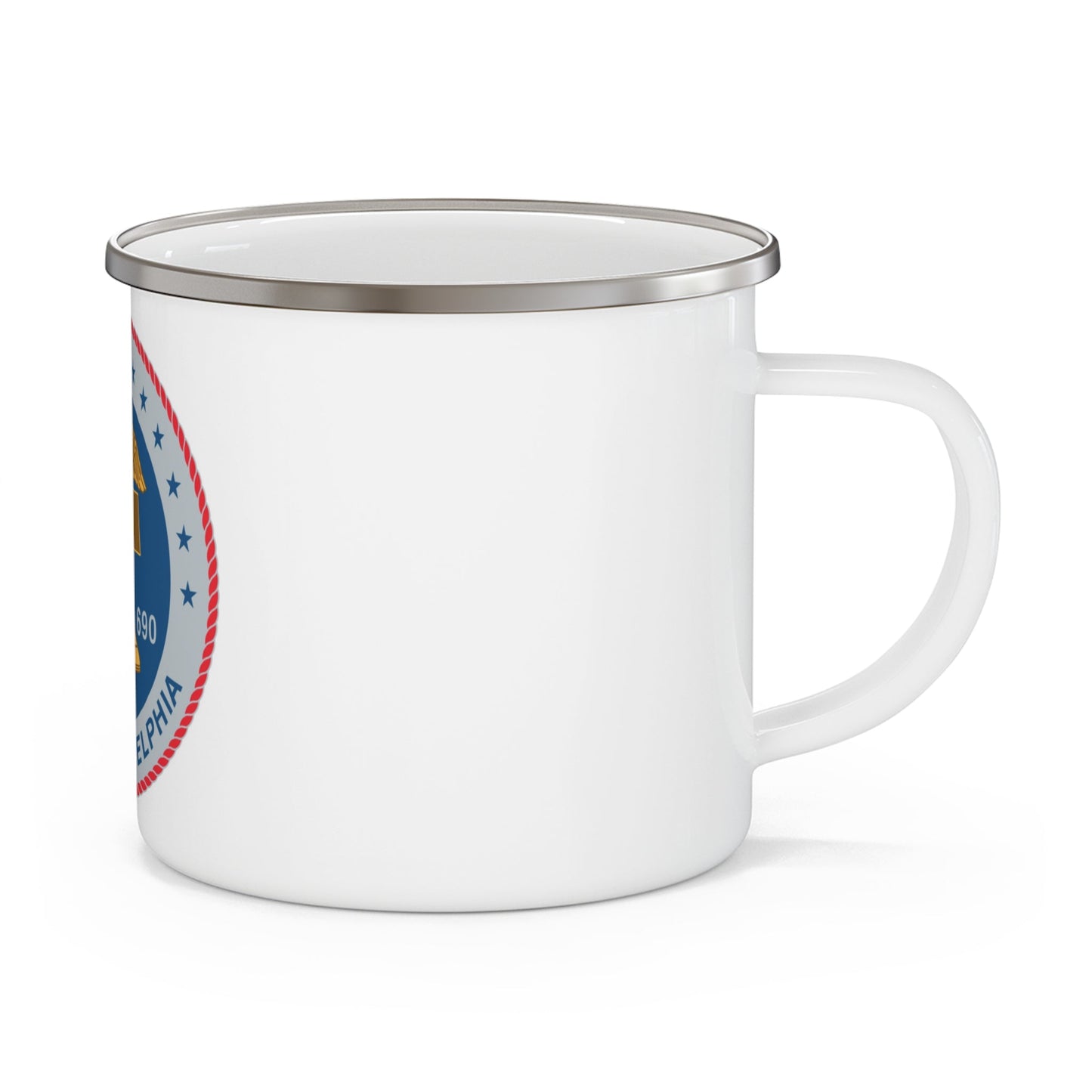 USS Philadelphia (U.S. Navy) Enamel Mug 12oz-12oz-The Sticker Space