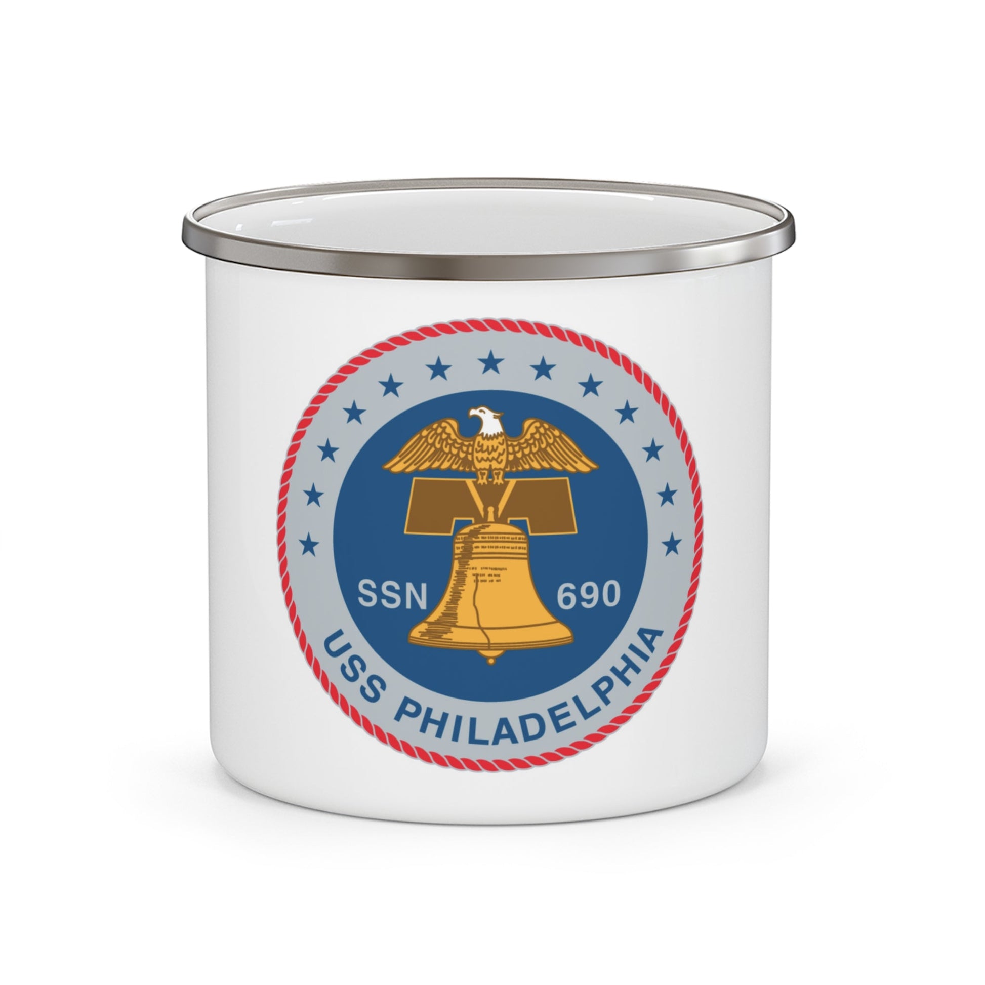 USS Philadelphia (U.S. Navy) Enamel Mug 12oz-12oz-The Sticker Space