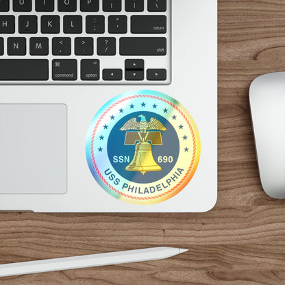 USS Philadelphia (U.S. Navy) Holographic STICKER Die-Cut Vinyl Decal-The Sticker Space