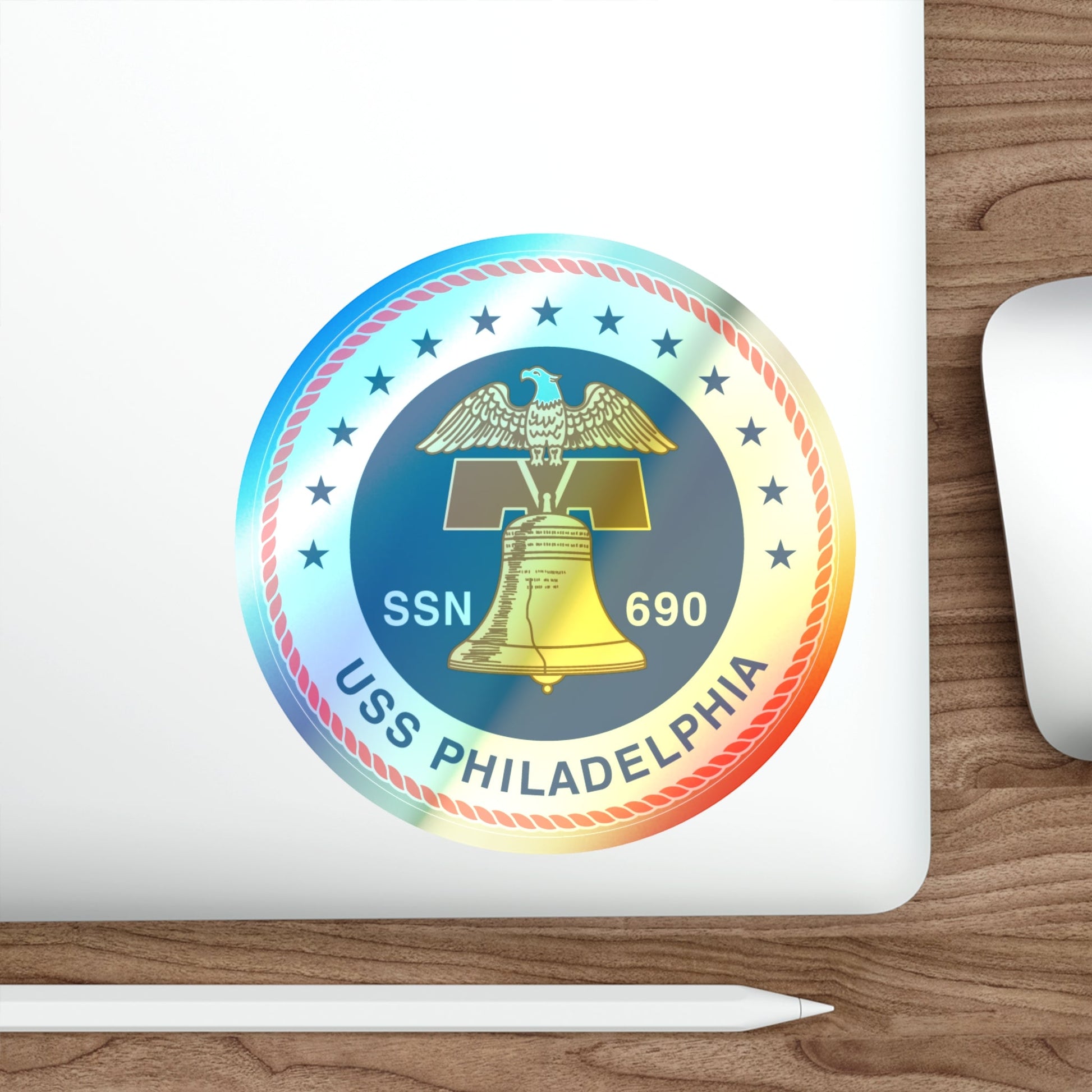 USS Philadelphia (U.S. Navy) Holographic STICKER Die-Cut Vinyl Decal-The Sticker Space