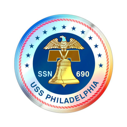 USS Philadelphia (U.S. Navy) Holographic STICKER Die-Cut Vinyl Decal 2 Inch Holographic - The Sticker Space