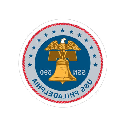 USS Philadelphia (U.S. Navy) REVERSE PRINT Transparent Die-Cut STICKER 4 Inch Die-Cut Transparent - The Sticker Space