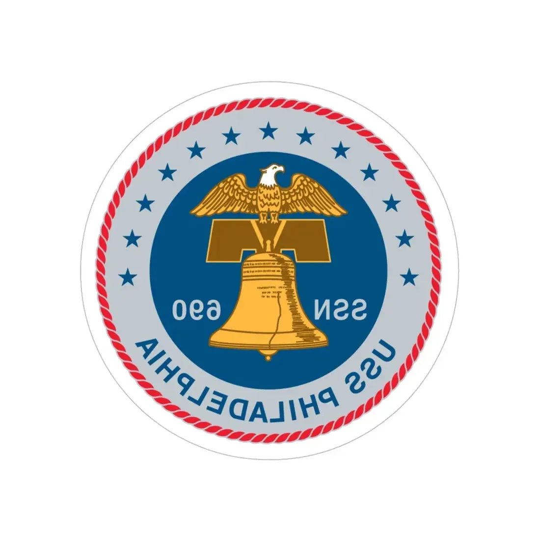 USS Philadelphia (U.S. Navy) REVERSE PRINT Transparent Die-Cut STICKER 6 Inch Die-Cut Transparent - The Sticker Space