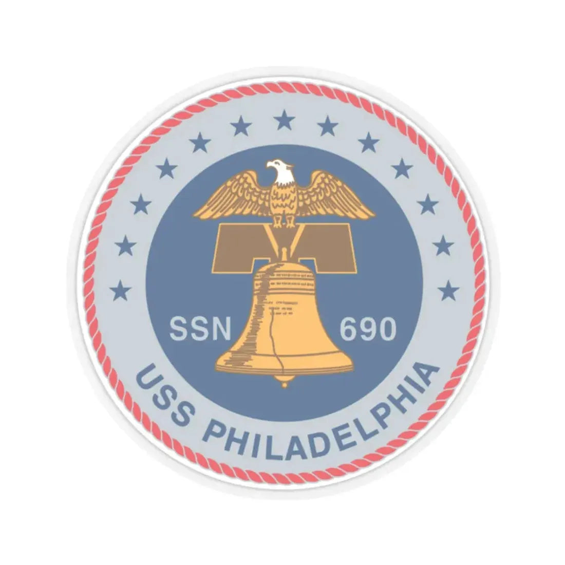 USS Philadelphia (U.S. Navy) STICKER Vinyl Kiss-Cut Decal 2 Inch Transparent - The Sticker Space