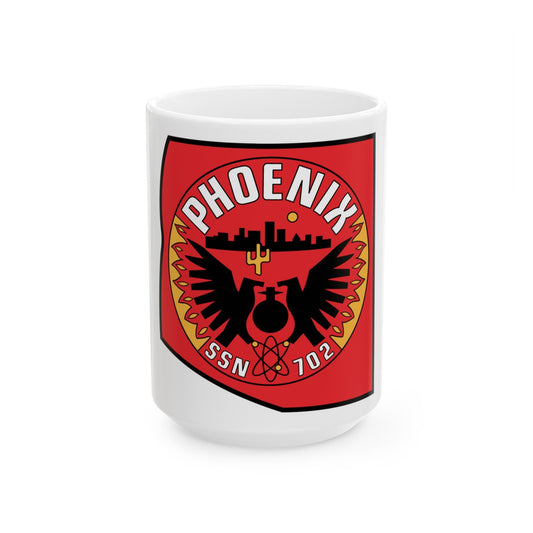 USS Phoenix SSN 702 (U.S. Navy) White Coffee Mug-15oz-The Sticker Space