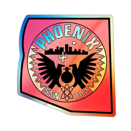 USS Phoenix SSN 702 (U.S. Navy) Holographic STICKER Die-Cut Vinyl Decal 5 Inch Holographic - The Sticker Space