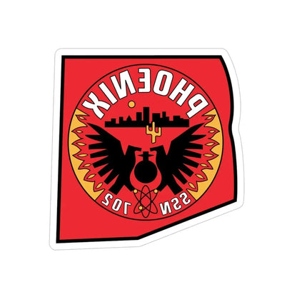 USS Phoenix SSN 702 (U.S. Navy) REVERSE PRINT Transparent Die-Cut STICKER 4 Inch Die-Cut Transparent - The Sticker Space