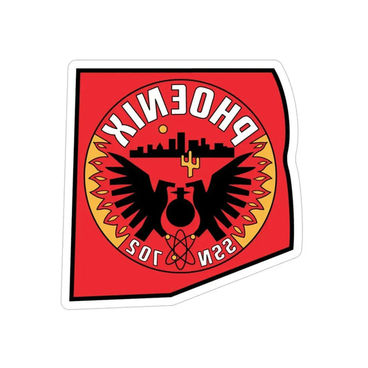 USS Phoenix SSN 702 (U.S. Navy) REVERSE PRINT Transparent Die-Cut STICKER 6 Inch Die-Cut Transparent - The Sticker Space