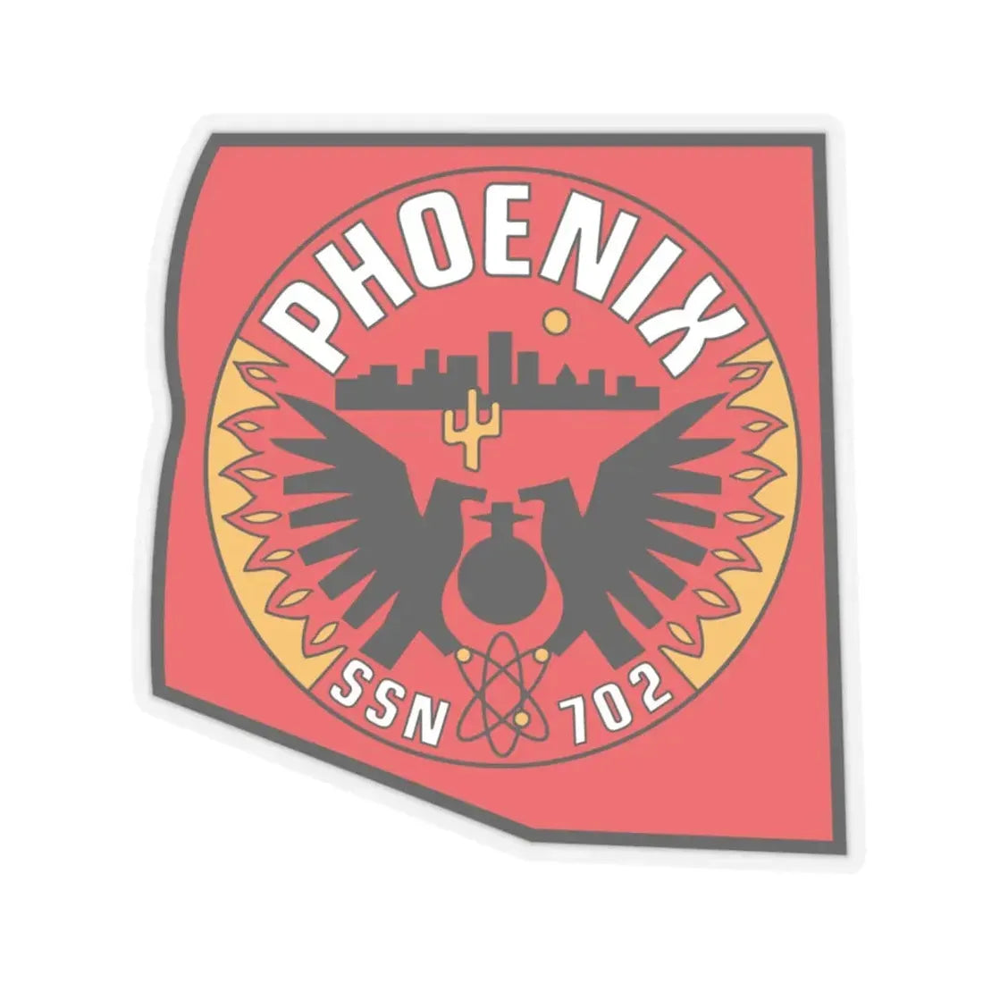 USS Phoenix SSN 702 (U.S. Navy) STICKER Vinyl Kiss-Cut Decal 6 Inch Transparent - The Sticker Space