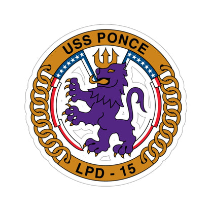 USS Ponce LPD 15 (U.S. Navy) STICKER Vinyl Die-Cut Decal-3 Inch-The Sticker Space