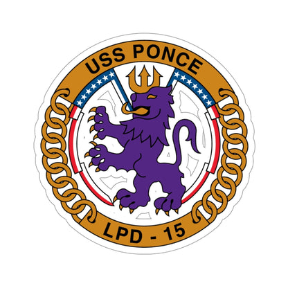 USS Ponce LPD 15 (U.S. Navy) STICKER Vinyl Die-Cut Decal-4 Inch-The Sticker Space