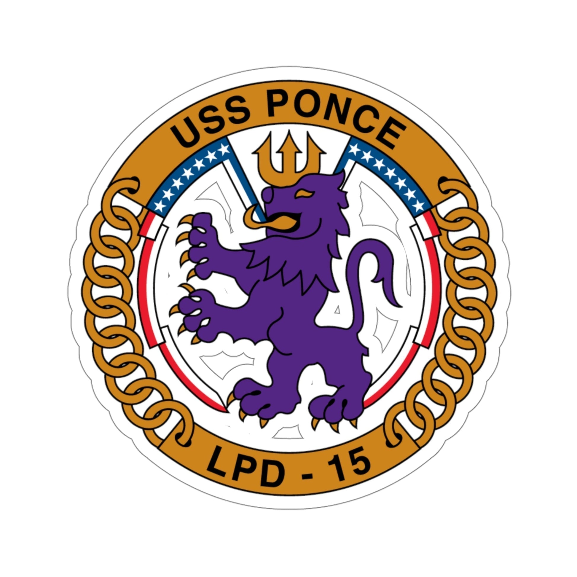 USS Ponce LPD 15 (U.S. Navy) STICKER Vinyl Die-Cut Decal-4 Inch-The Sticker Space