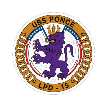 USS Ponce LPD 15 (U.S. Navy) STICKER Vinyl Die-Cut Decal 2 Inch - The Sticker Space