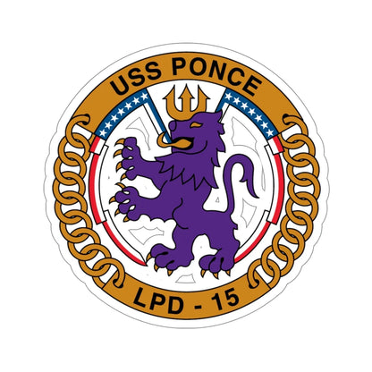 USS Ponce LPD 15 (U.S. Navy) STICKER Vinyl Die-Cut Decal 5 Inch - The Sticker Space