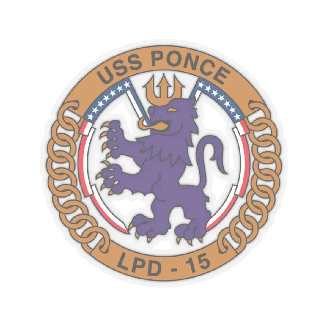 USS Ponce LPD 15 (U.S. Navy) STICKER Vinyl Kiss-Cut Decal 4 Inch Transparent - The Sticker Space