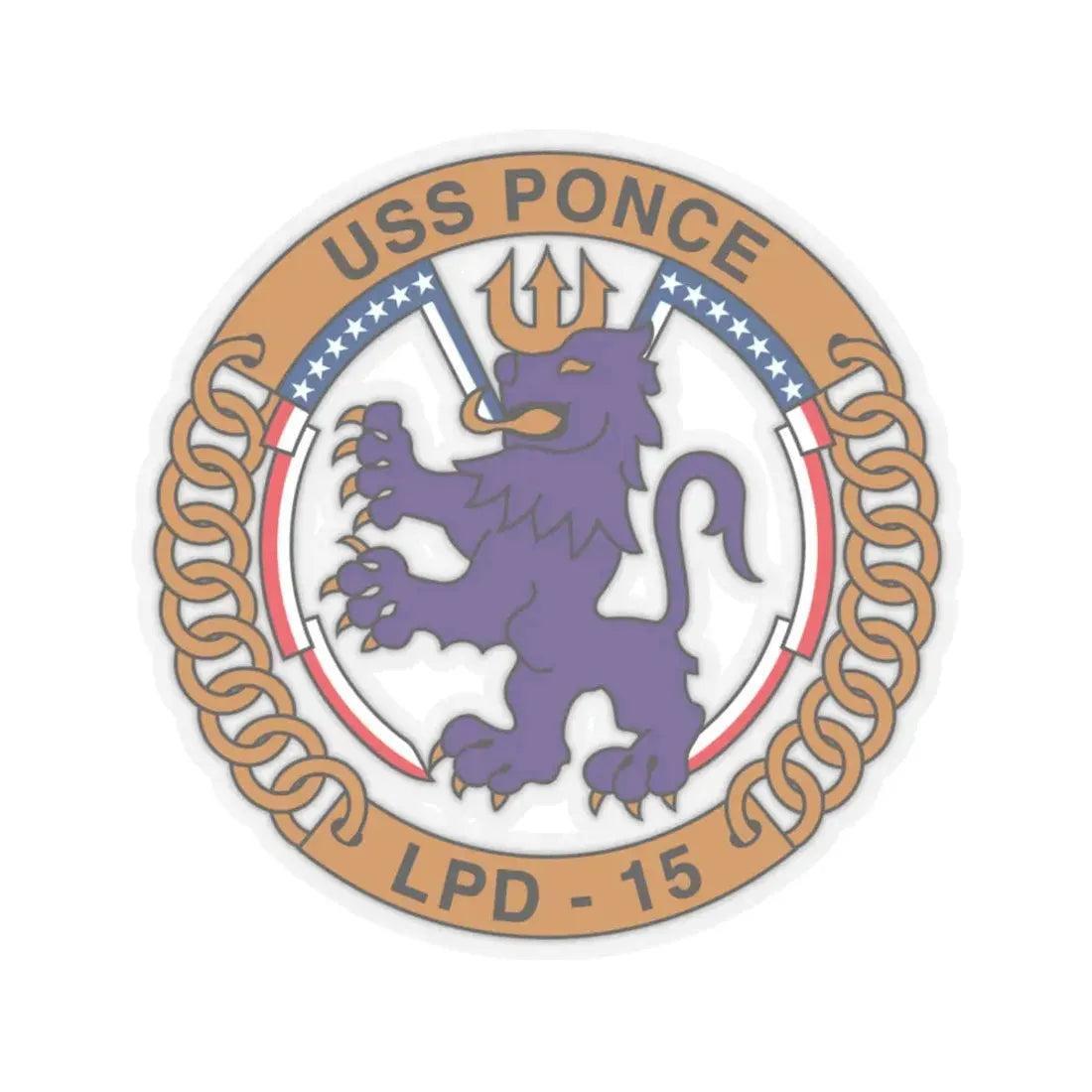 USS Ponce LPD 15 (U.S. Navy) STICKER Vinyl Kiss-Cut Decal 6 Inch Transparent - The Sticker Space