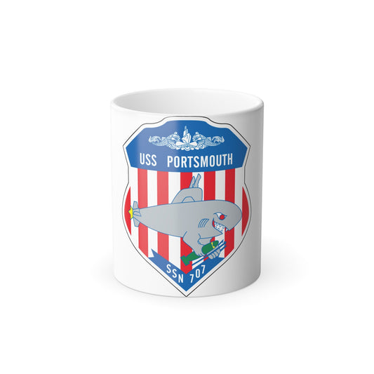USS Portsmouth SSN 707 (U.S. Navy) Color Changing Mug 11oz-11oz-The Sticker Space
