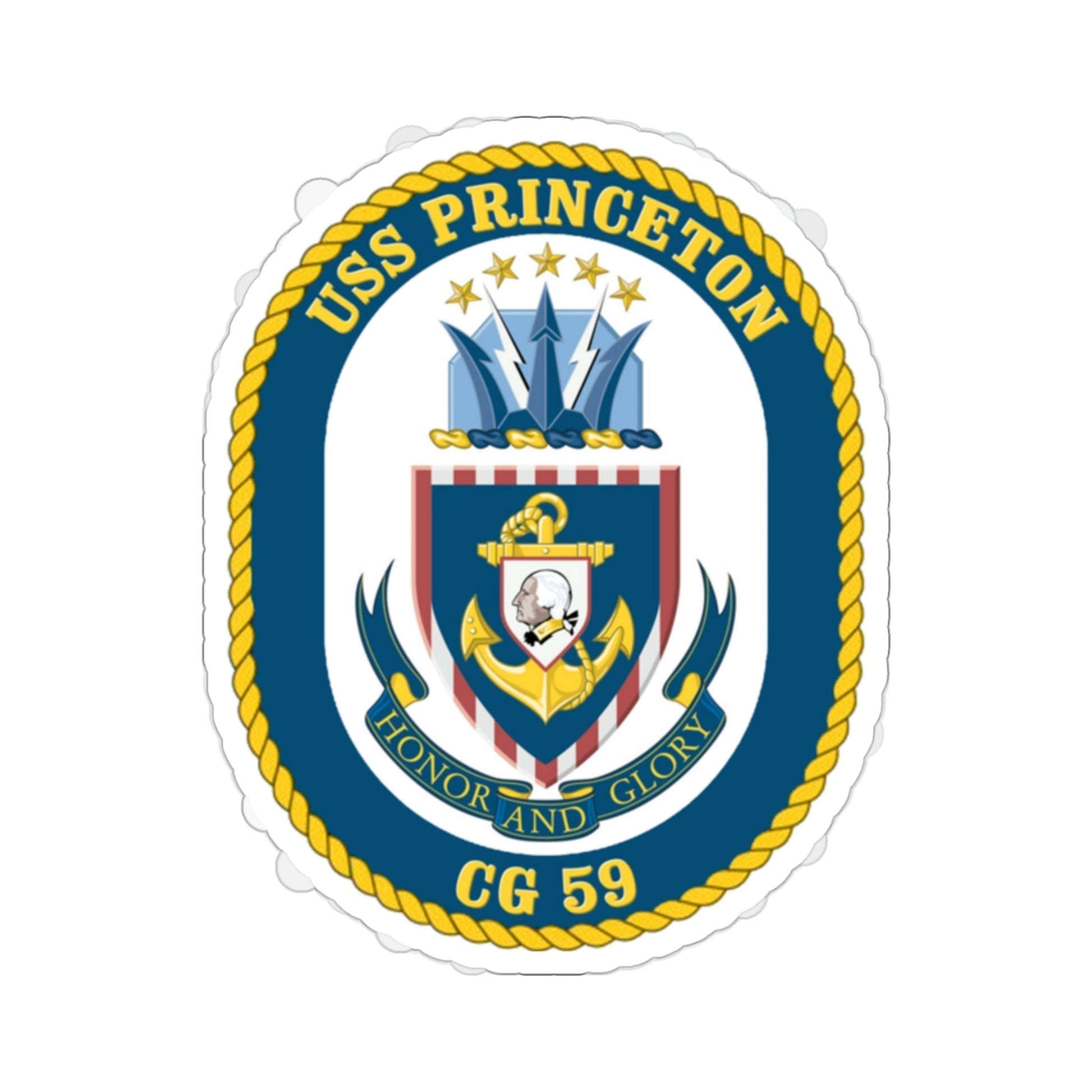 USS Princeton CG 59 Crest (U.S. Navy) STICKER Vinyl Die-Cut Decal-2 Inch-The Sticker Space
