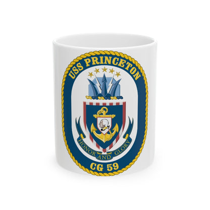 USS Princeton CG 59 Crest (U.S. Navy) White Coffee Mug-11oz-The Sticker Space