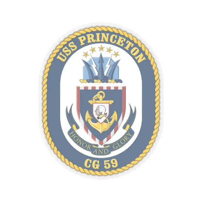 USS Princeton CG 59 Crest (U.S. Navy) STICKER Vinyl Kiss-Cut Decal 6 Inch Transparent - The Sticker Space