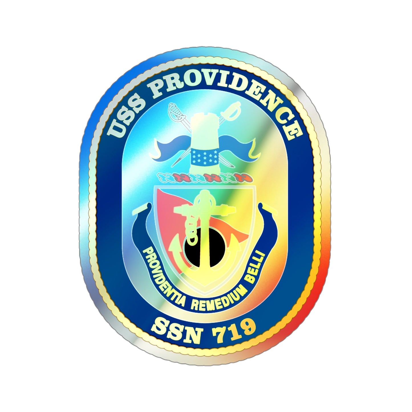 USS Providence SSN 719 (U.S. Navy) Holographic STICKER Die-Cut Vinyl Decal-4 Inch-The Sticker Space