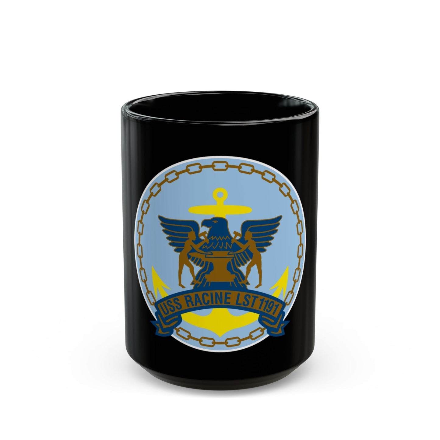 USS Racine LPT 1191 (U.S. Navy) Black Coffee Mug-15oz-The Sticker Space