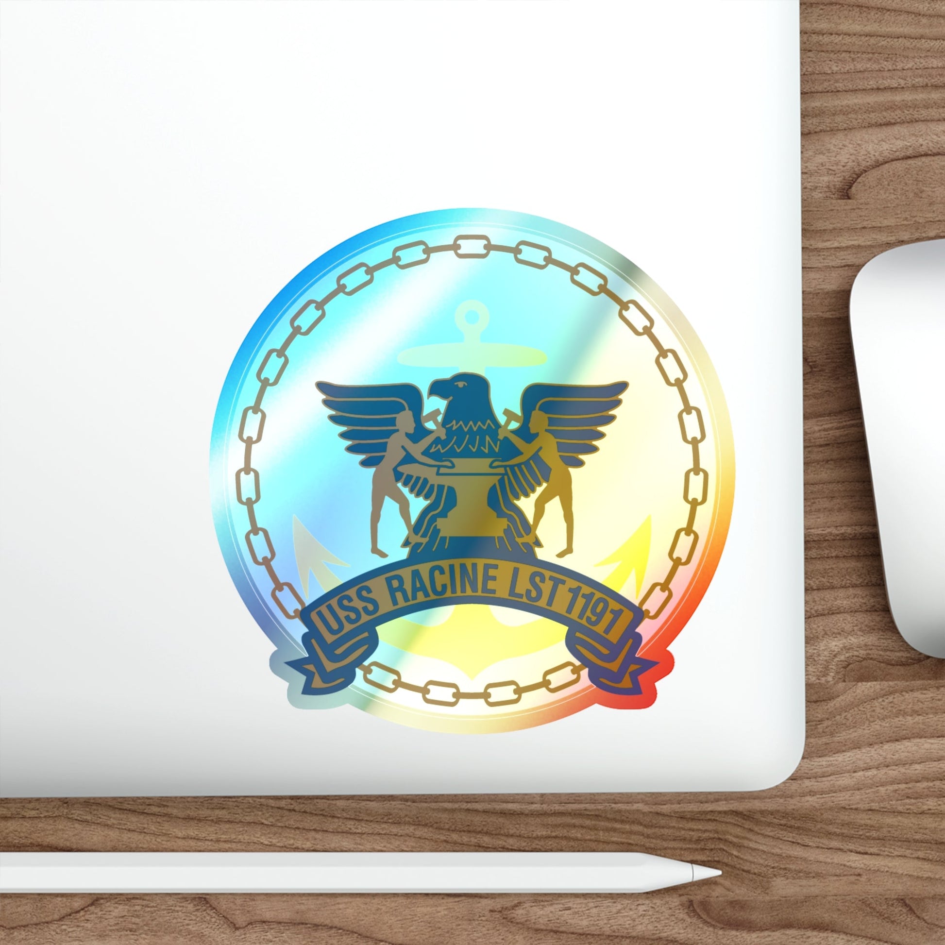 USS Racine LPT 1191 (U.S. Navy) Holographic STICKER Die-Cut Vinyl Decal-The Sticker Space