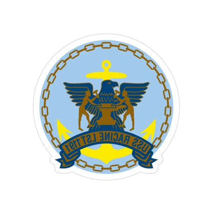USS Racine LPT 1191 (U.S. Navy) REVERSE PRINT Transparent Die-Cut STICKER 2 Inch Die-Cut Transparent - The Sticker Space
