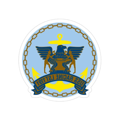 USS Racine LPT 1191 (U.S. Navy) REVERSE PRINT Transparent Die-Cut STICKER 3 Inch Die-Cut Transparent - The Sticker Space