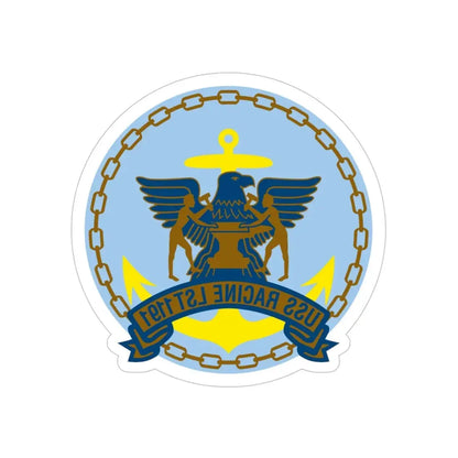 USS Racine LPT 1191 (U.S. Navy) REVERSE PRINT Transparent Die-Cut STICKER 5 Inch Die-Cut Transparent - The Sticker Space