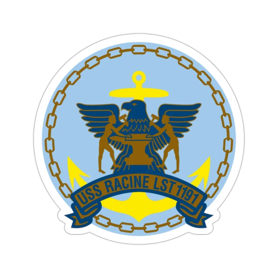 USS Racine LPT 1191 (U.S. Navy) STICKER Vinyl Die-Cut Decal 2 Inch - The Sticker Space