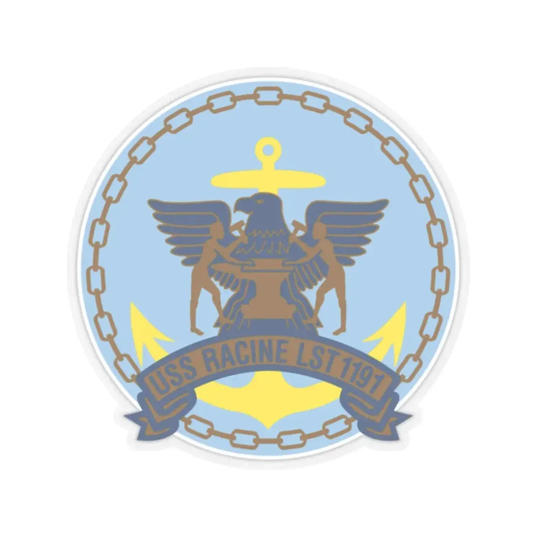 USS Racine LPT 1191 (U.S. Navy) STICKER Vinyl Kiss-Cut Decal 2 Inch Transparent - The Sticker Space