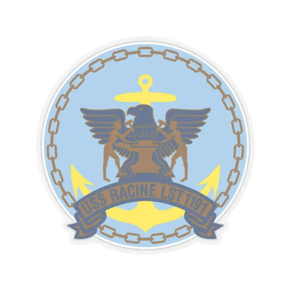 USS Racine LPT 1191 (U.S. Navy) STICKER Vinyl Kiss-Cut Decal 2 Inch Transparent - The Sticker Space