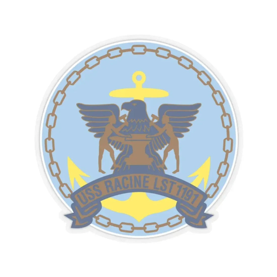 USS Racine LPT 1191 (U.S. Navy) STICKER Vinyl Kiss-Cut Decal 3 Inch Transparent - The Sticker Space