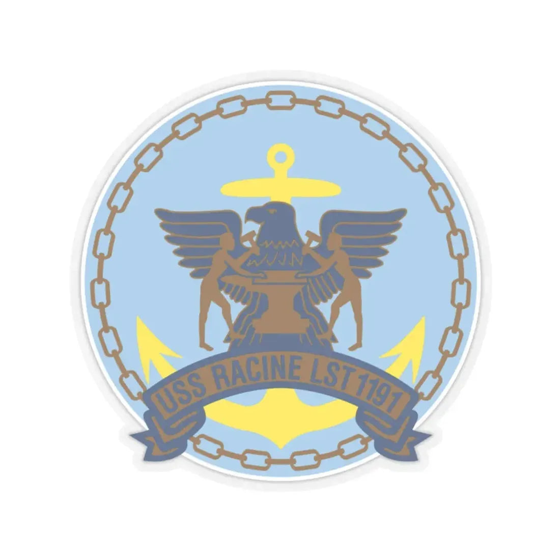 USS Racine LPT 1191 (U.S. Navy) STICKER Vinyl Kiss-Cut Decal 4 Inch Transparent - The Sticker Space