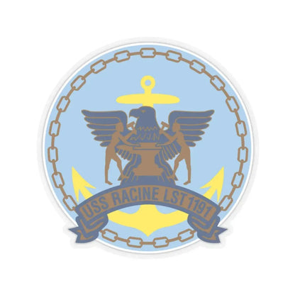 USS Racine LPT 1191 (U.S. Navy) STICKER Vinyl Kiss-Cut Decal 4 Inch Transparent - The Sticker Space